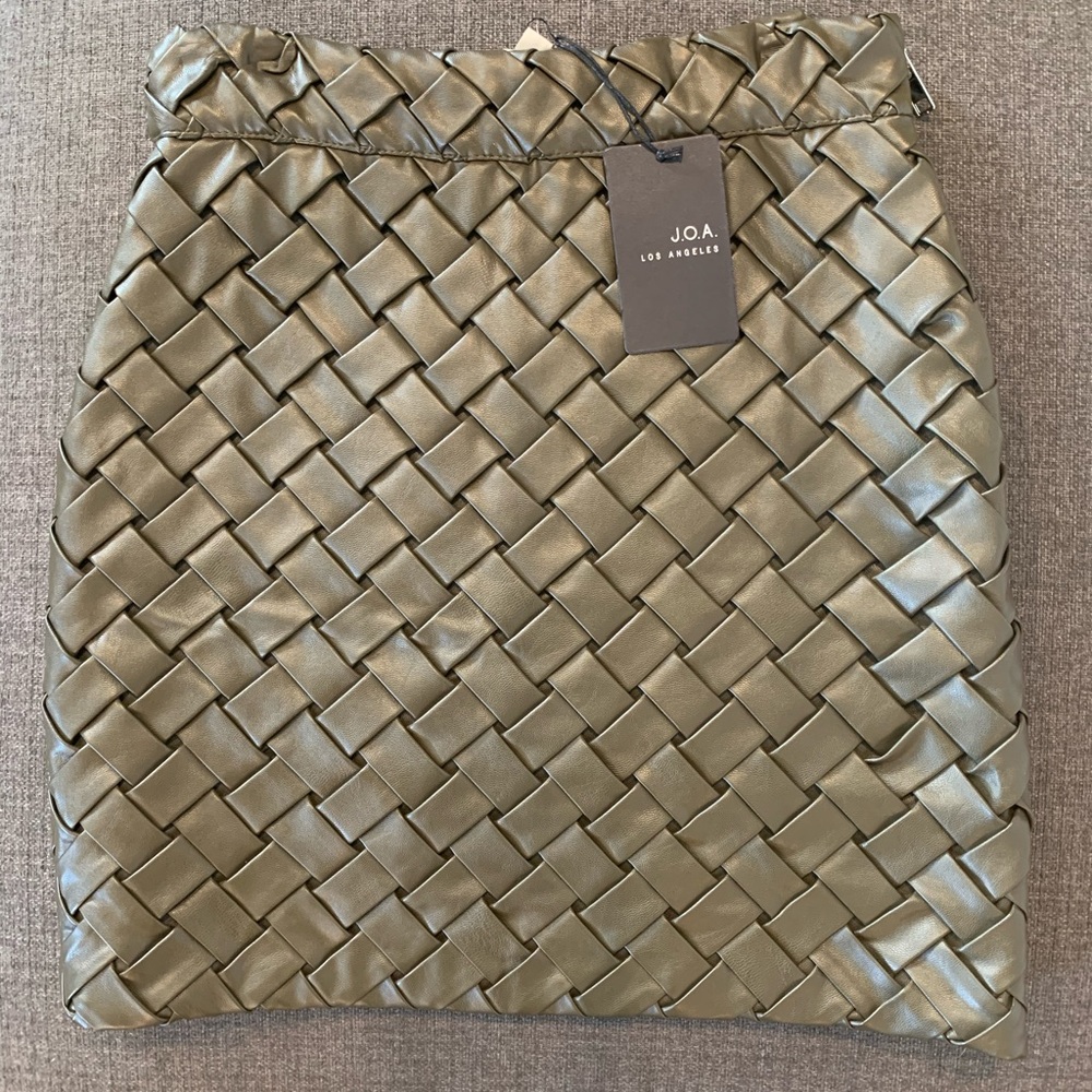 Olive Faux Leather Miniskirt